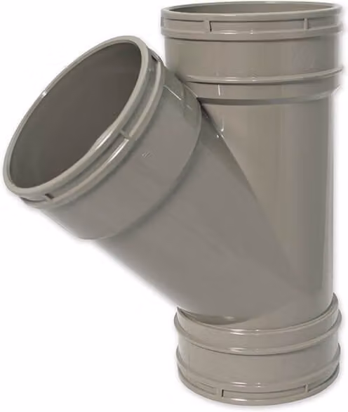 FloPlast Solvent Weld Soil Branch, 135 Degree, 110mm, Olive Grey