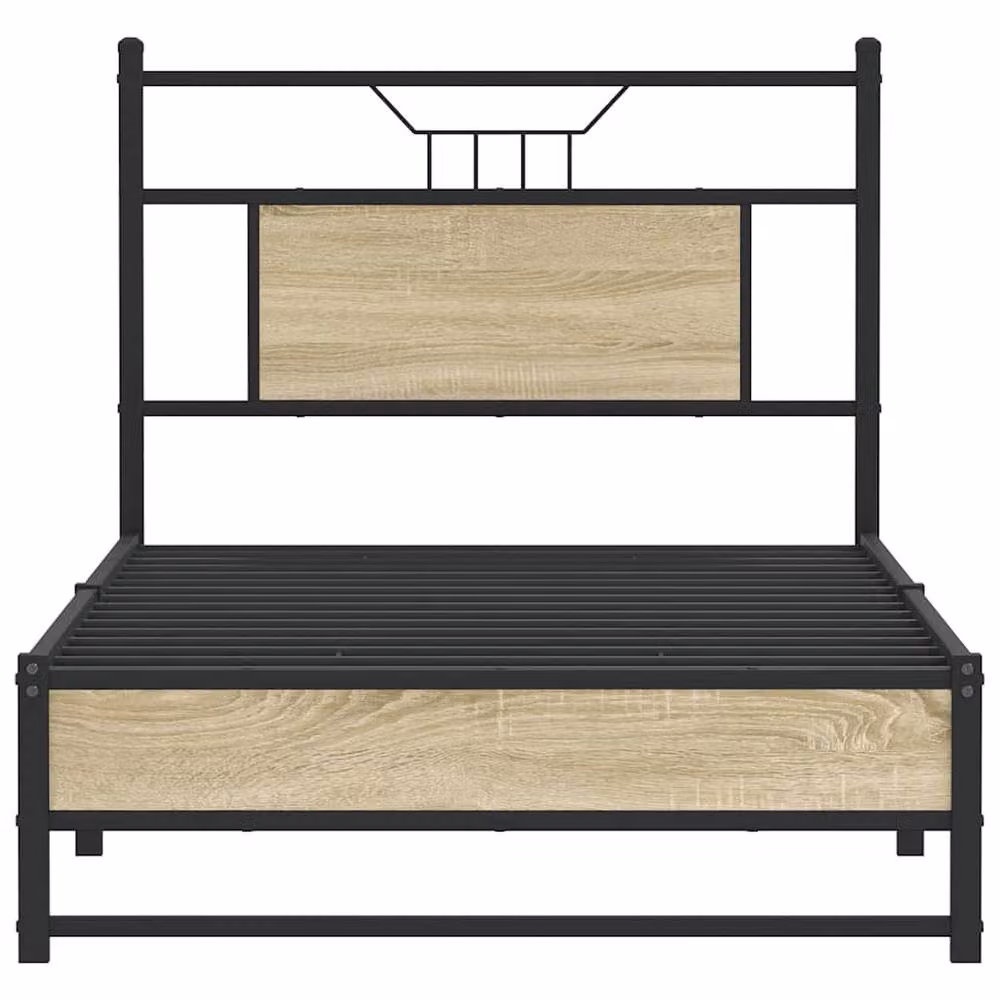 Berkfield Home Single Bed Frame in Sonoma Oak Brown, W/D/H: 90 x 190 cm – 3