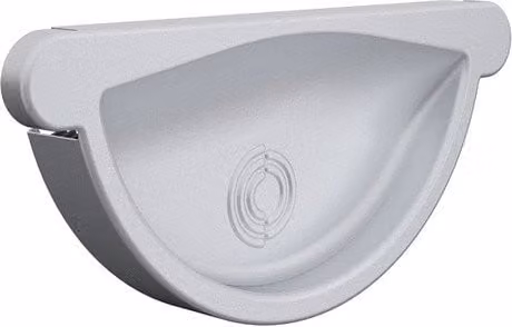 Lindab Silver Metallic Galvanised Steel Half Round Self-Locking Gutter Stop End 100mm
