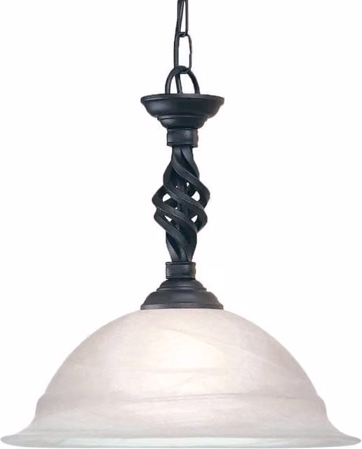 Elstead Pembroke Dome Ceiling Pendant Light in Black with E27 Bulb Holder