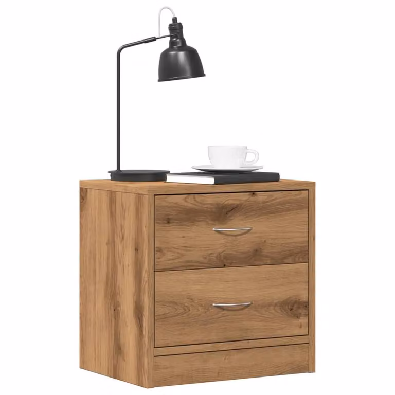 Berkfield Home Artisan Oak Bedside Cabinets, Set of 2, Brown, W/D/H: 40 x 30 x 40 cm