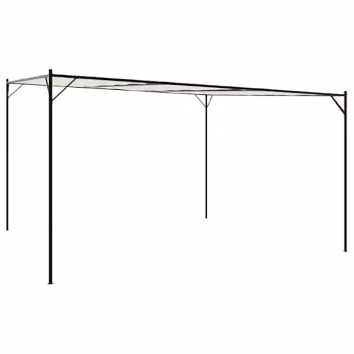 vidaXL White Garden Gazebo with Steel Frame and Polyester Fabric, W: 400 cm, D: 400 cm, H: 267 cm – 1