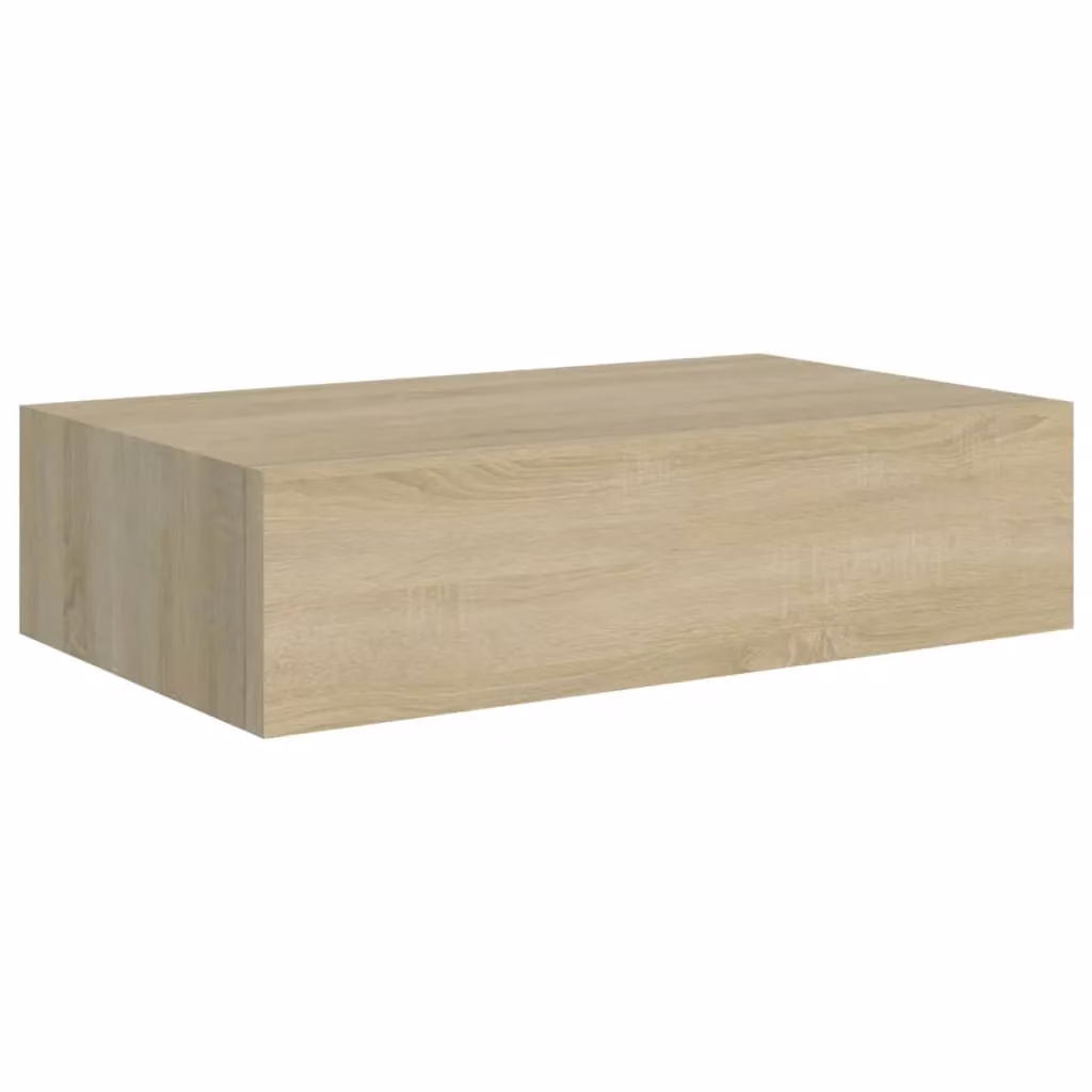 Berkfield Home Wall-mounted Oak Drawer Shelf in Brown, W: 40 cm, D: 23.5 cm, H: 10 cm – 2