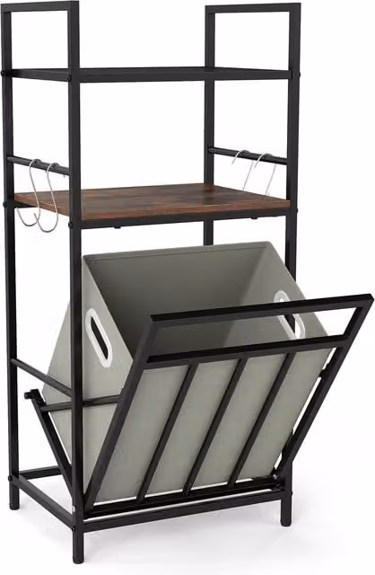 COSTWAY 2 Tier Laundry Hamper in Black or Brown