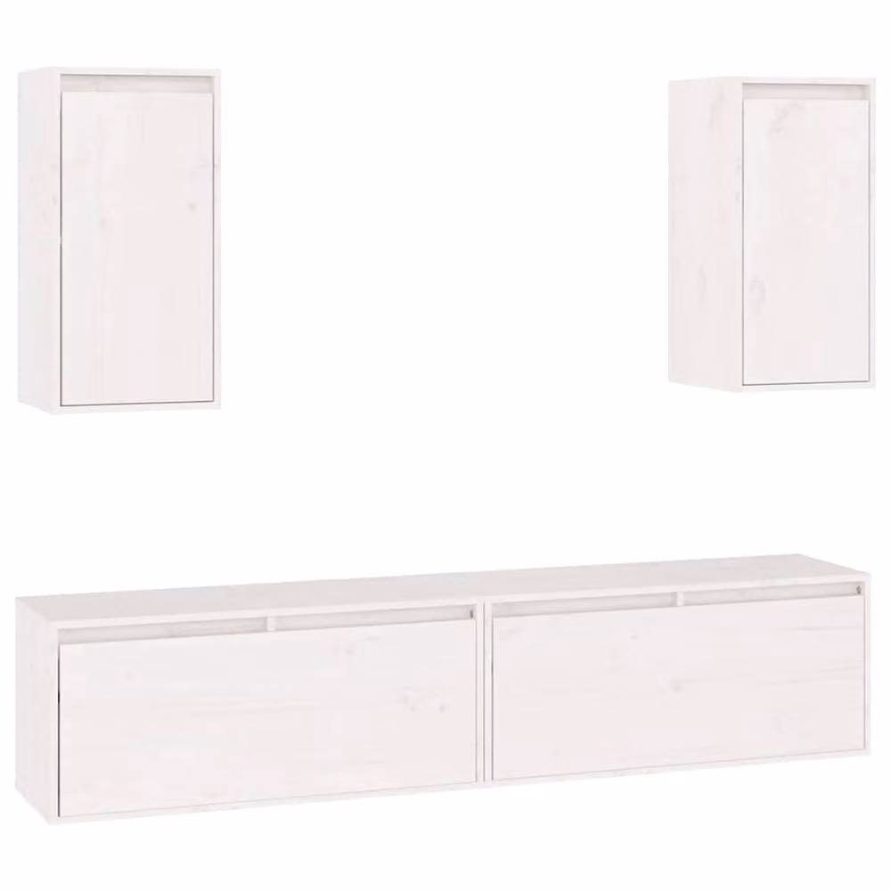Berkfield Home White Solid Wood Pine TV Cabinets for your Living Room – 2