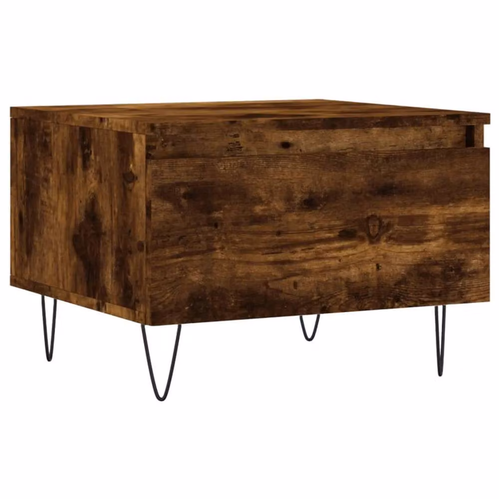 Berkfield Home Set of 2 Modern Nested Coffee Tables in Smoked Oak Brown, W/D/H: 50 x 46 x 35 cm – 3
