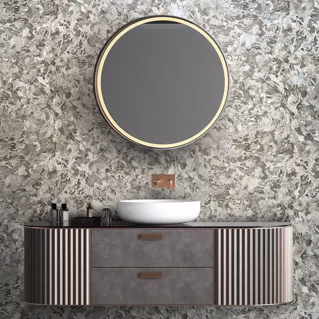 Rasch Abstract Luxury Vinyl Wallpaper in Grey, Black and Gold