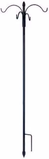 Panacea Black Steel 4-Way Shepherd's Hook with Finial