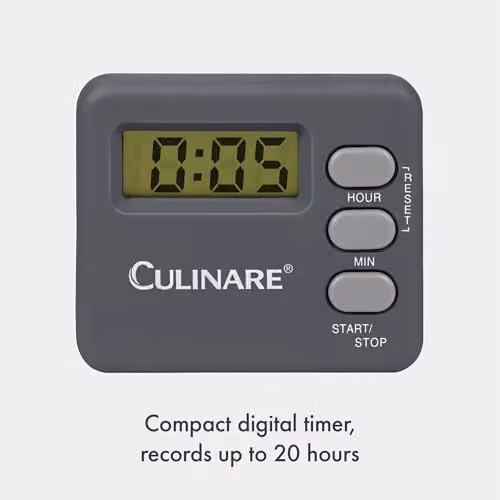 Culinare DigiTimer Digital Cooking Timer with Stand and LED Screen, Grey – 4