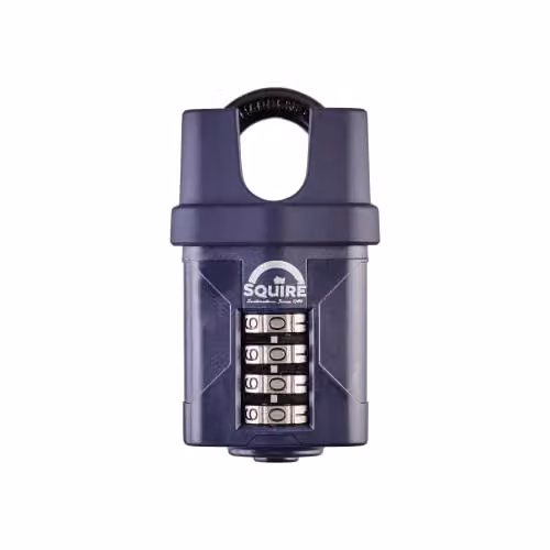 Squire Heavy Duty 4 Wheel Combination Padlock in Blue, 50 mm