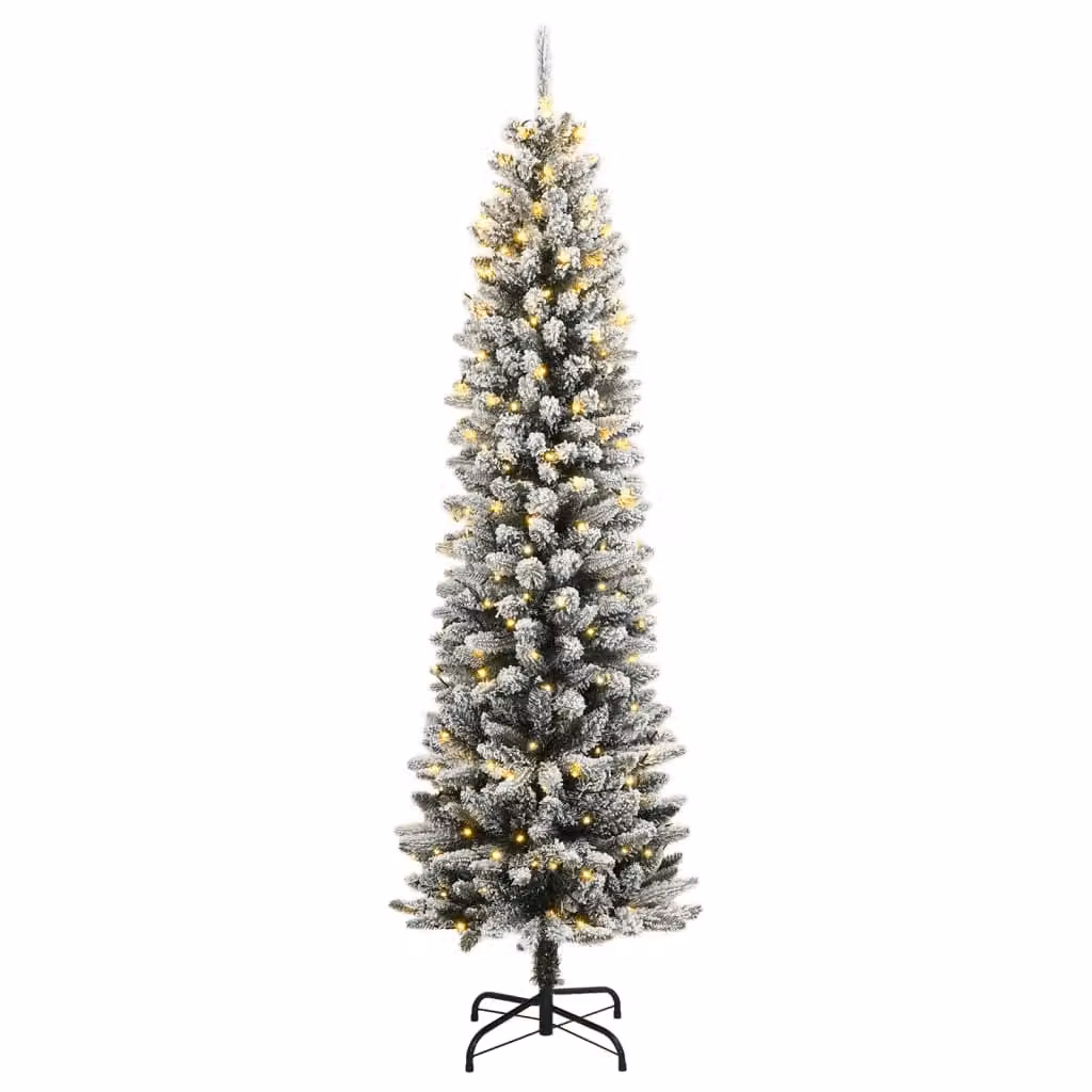 Berkfield Home Artificial Flocked Christmas Tree with 300 LEDs, Green, Height: 240 cm – 2