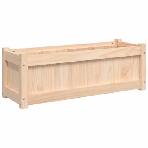 vidaXL Wooden Garden Planter Tub in Brown and Beige, W/D/H: 90 x 31 x 31 cm