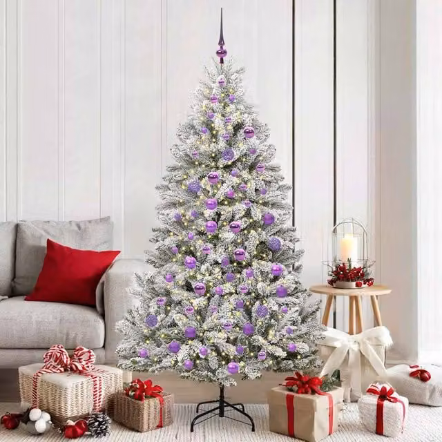 Berkfield Home Artificial Christmas Tree in Green and White, Height: 180 cm