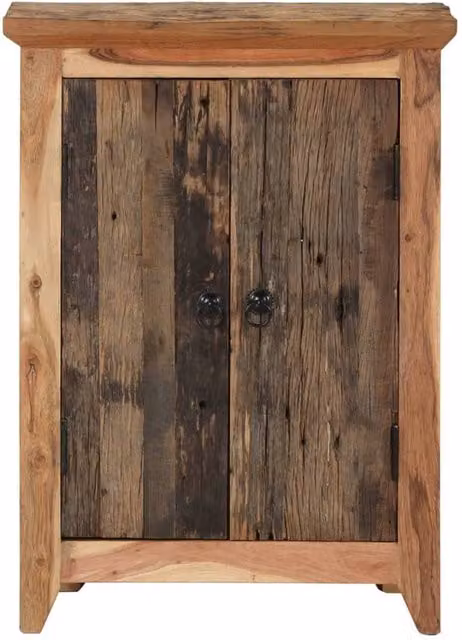 Berkfield Home Rustic Sideboard in Brown Solid Acacia and Reclaimed Wood, W/D/H: 55 x 33 x 75 cm