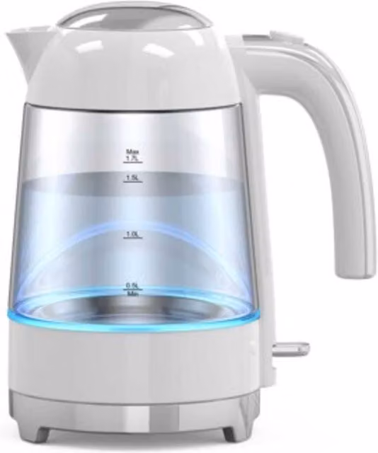 Swan Solace 1.7 l Glass Kettle - White and Blue