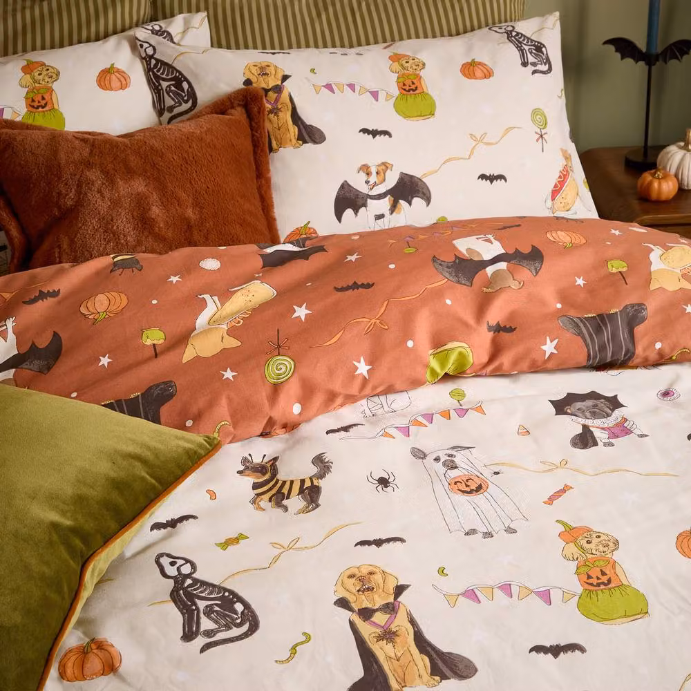 Furn Howl-O-Ween Reversible Animal Graphic Duvet Cover Set, Multicolour, 200 x 200 cm – 2
