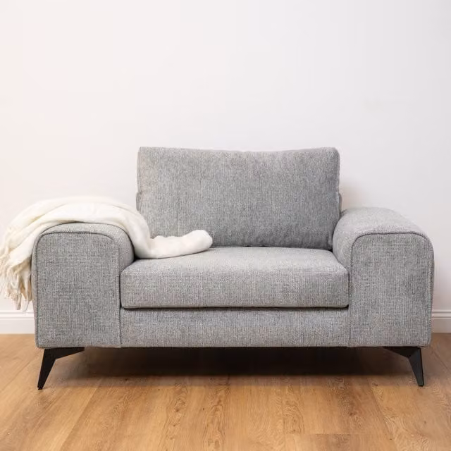 Abakus Direct Venice Lounge Armchair in Grey Basket Weave Fabric