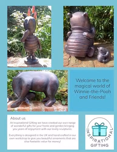 Inspirational Gifting Eeyore Garden and Home Sculpture Ornament Statue, Bronze and Brown Poly-stone Resin – 2