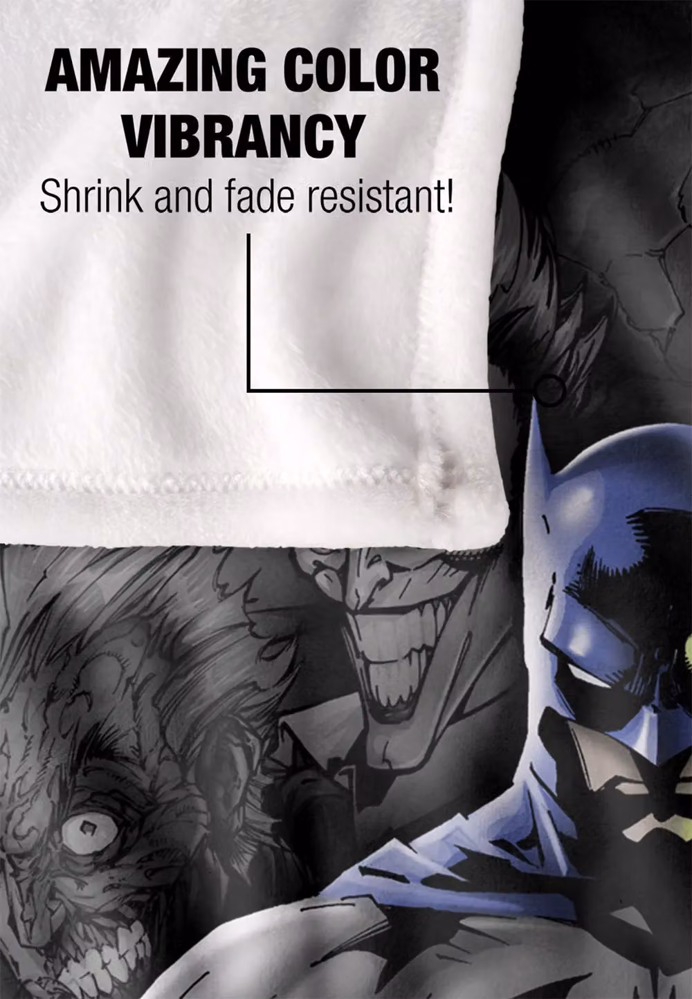 DC Comics Batman Unleashed Blanket in White and Multicolour, W: 152 cm, D: 127 cm – 2