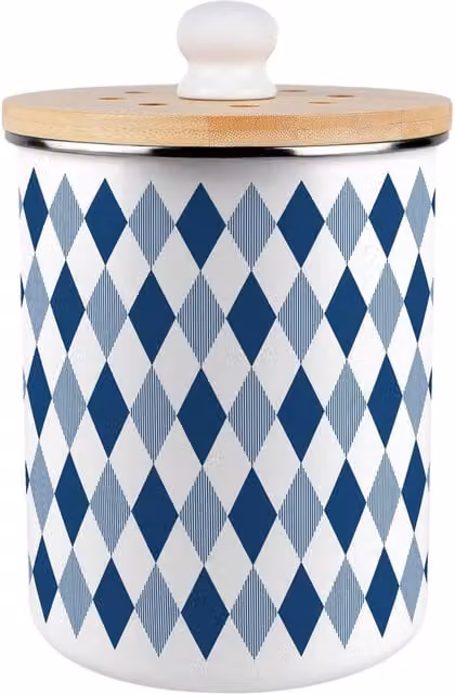 Purely Home Blue Metal Food Waste Caddy with Flip Lid, 2L