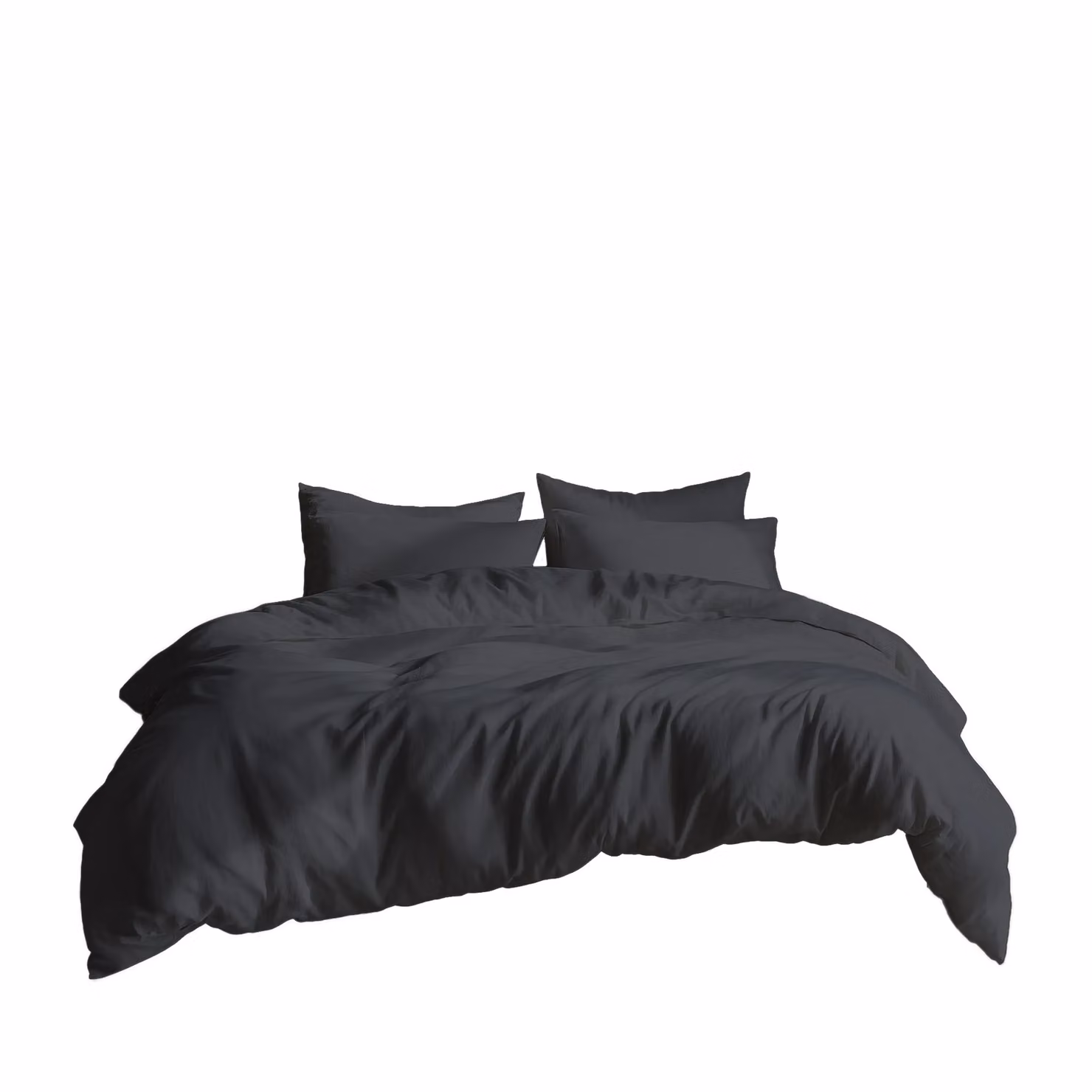 Home Sweet Home UK Plain Dyed Polycotton Duvet Cover and Pillowcase Set in Grey, Super King Size – 2