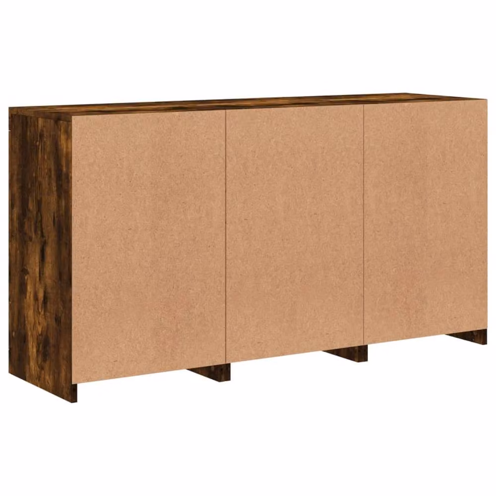 Berkfield Home Modern Sideboard with Integrated LED Lights in Smoked Oak Brown, W/D/H: 123 x 37 x 67 cm – 5