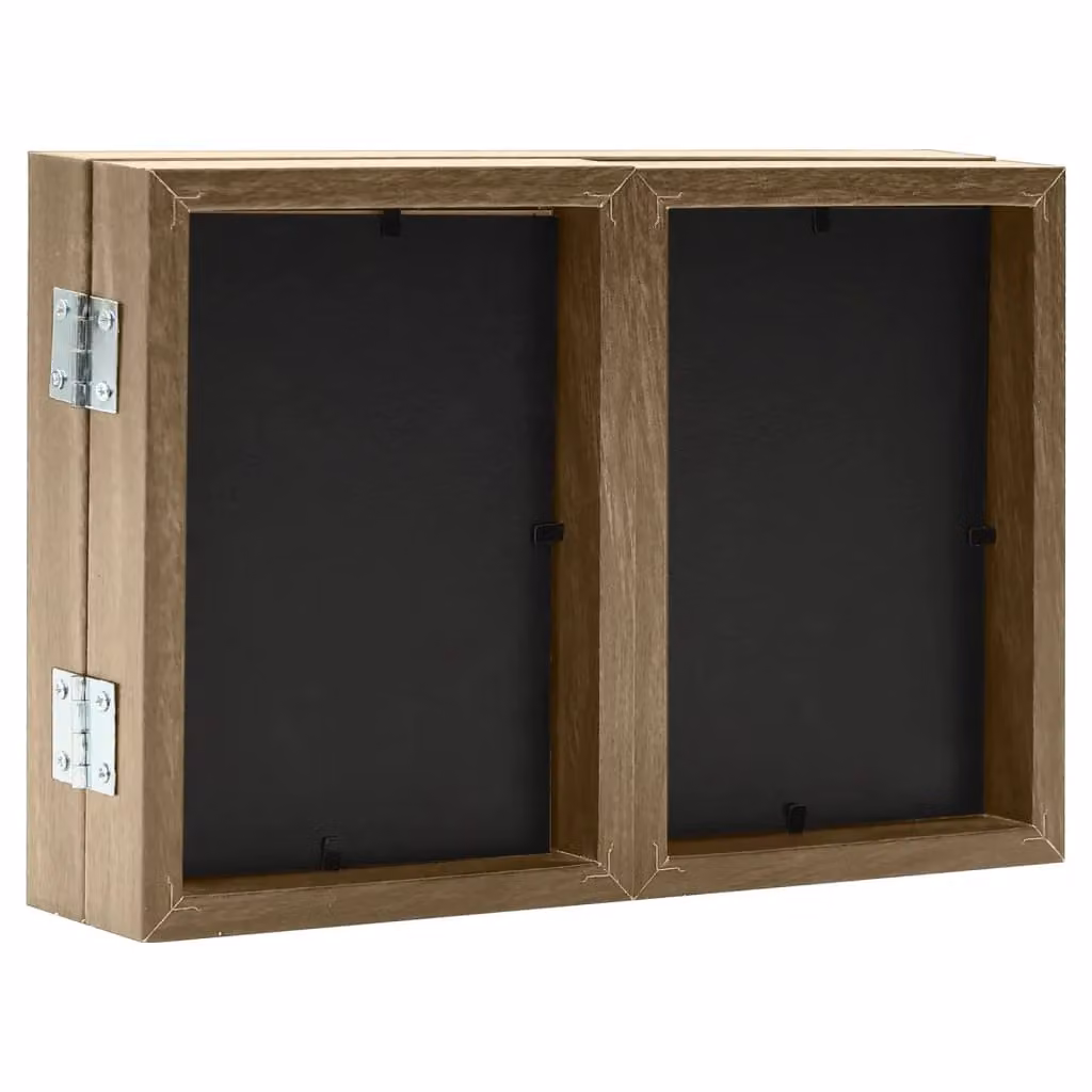 Berkfield Home Trifold Photo Frame Collage in Light Brown, W: 28 cm, H: 18 cm – 4
