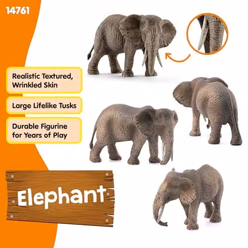 Schleich Wild Life Female African Elephant Figure in Grey – 3