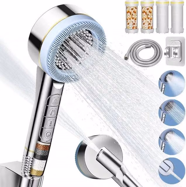 FLAVORA High Pressure Shower Head in Silver/Chrome, Width: 180 cm, Height: 180 cm