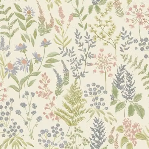 Holden Decor Rural Paradise Floral Sprig Wallpaper in Pink, Purple and Green – 1