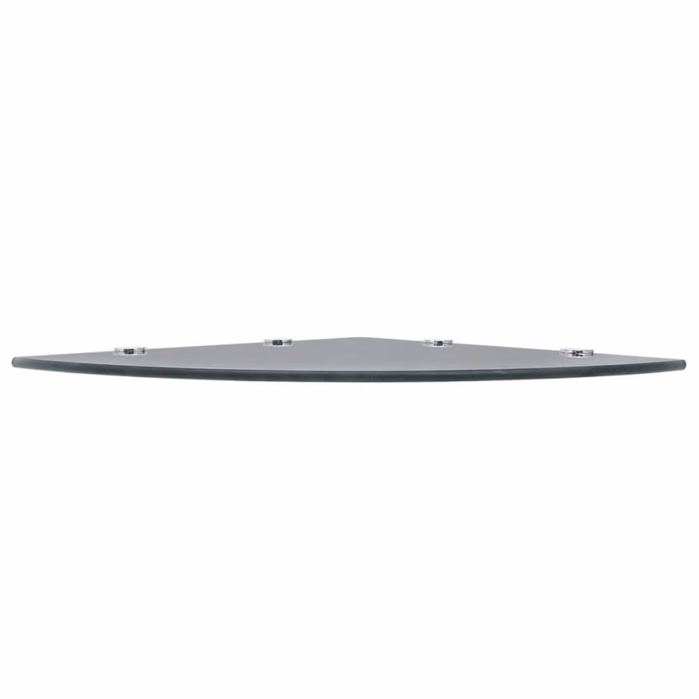 Berkfield Home Black Glass Corner Shelves with Chrome Supports, 2 Pack, W/D: 45 x 45 cm – 3