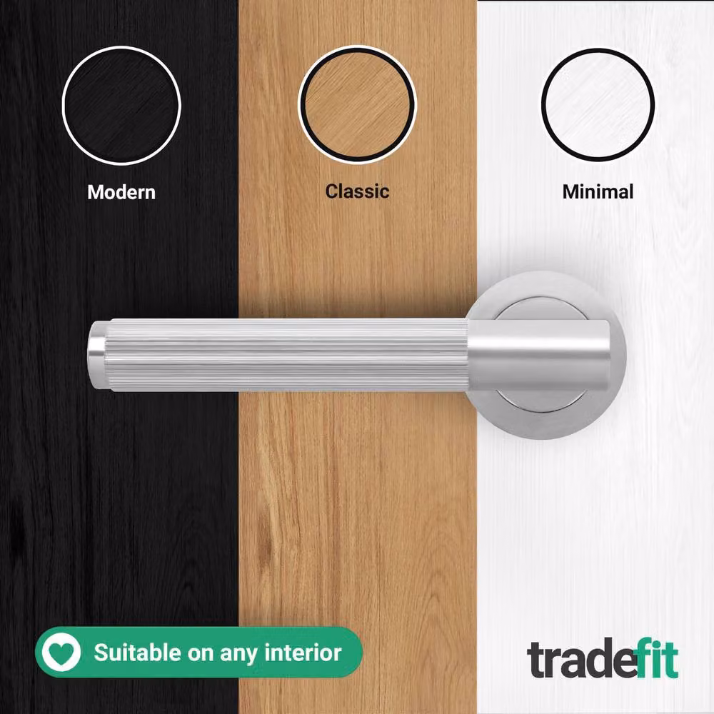 AFIT Chrome Fire Door Handle Euro Lock Thumbturn Cylinder Set with Hinges in Silver, W/D/H: 15.5 x 15.0 x 15.0 cm – 5