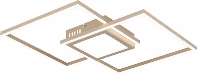 Netlighting Saunders Twin Square Semi Flush Ceiling Light in Beige with Dimmable LED