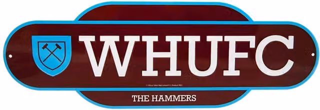 West Ham United FC Retro Metal Hanging Sign in Red, White and Blue