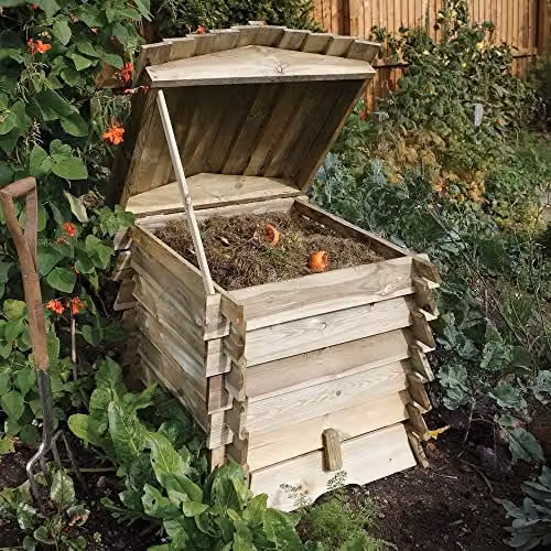 Rowlinson Beehive Wood Composter in Brown, W: 74 cm, D: 74 cm, H: 80 cm – 2