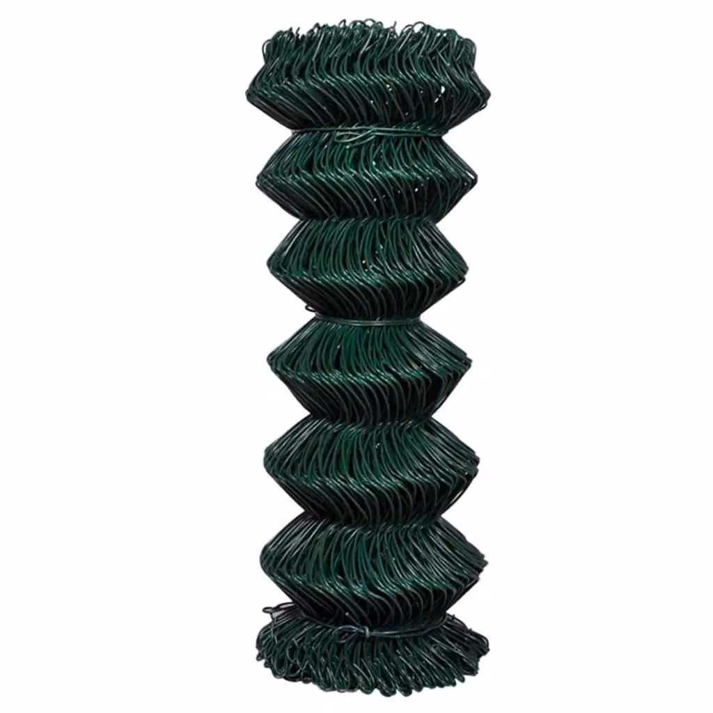 Berkfield Home Green PVC-Coated Steel Chain Link Fence, 1 x 25 m – 2