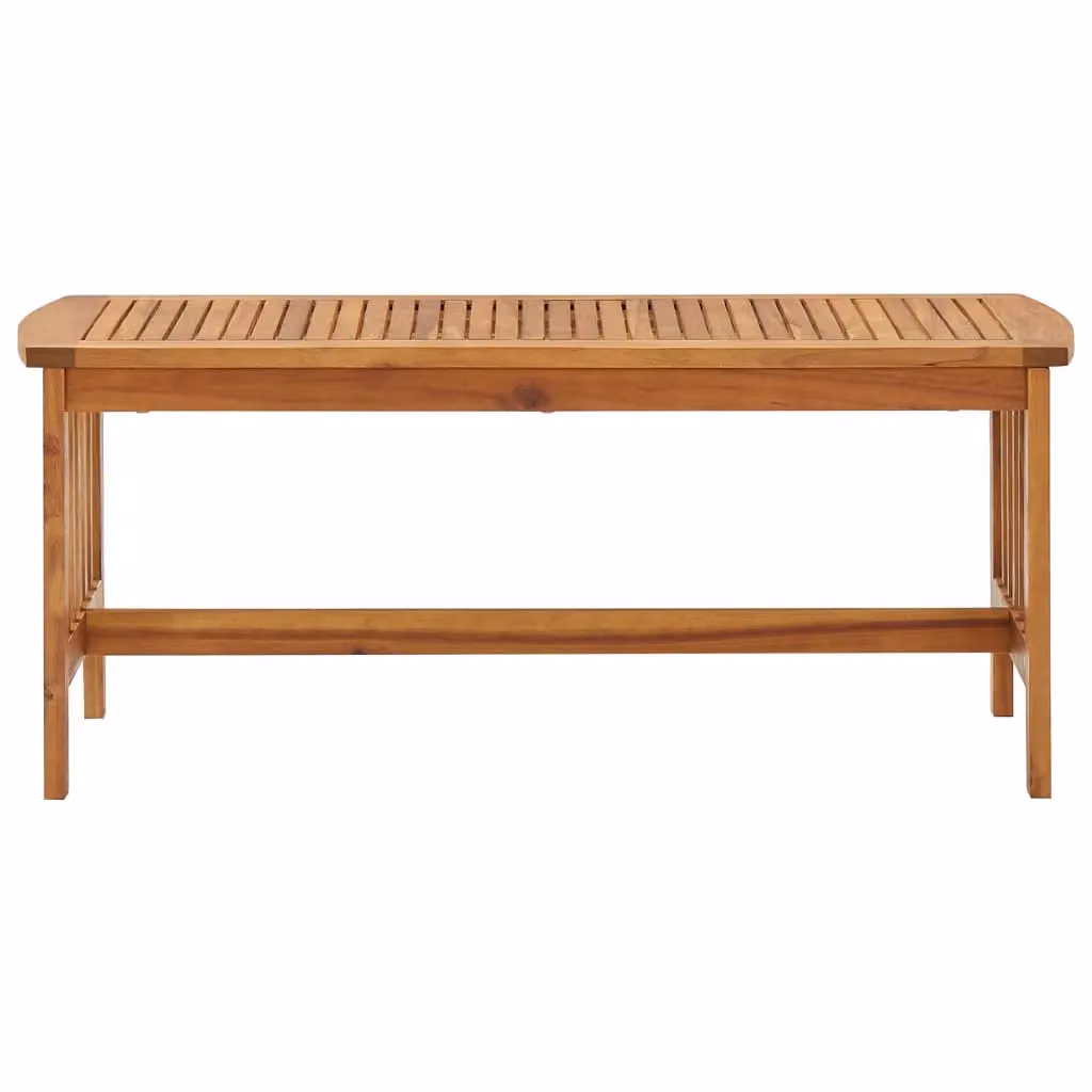 Berkfield Home Brown Solid Acacia Wood Coffee Table W: 102 cm, D: 50 cm, H: 43 cm – 2