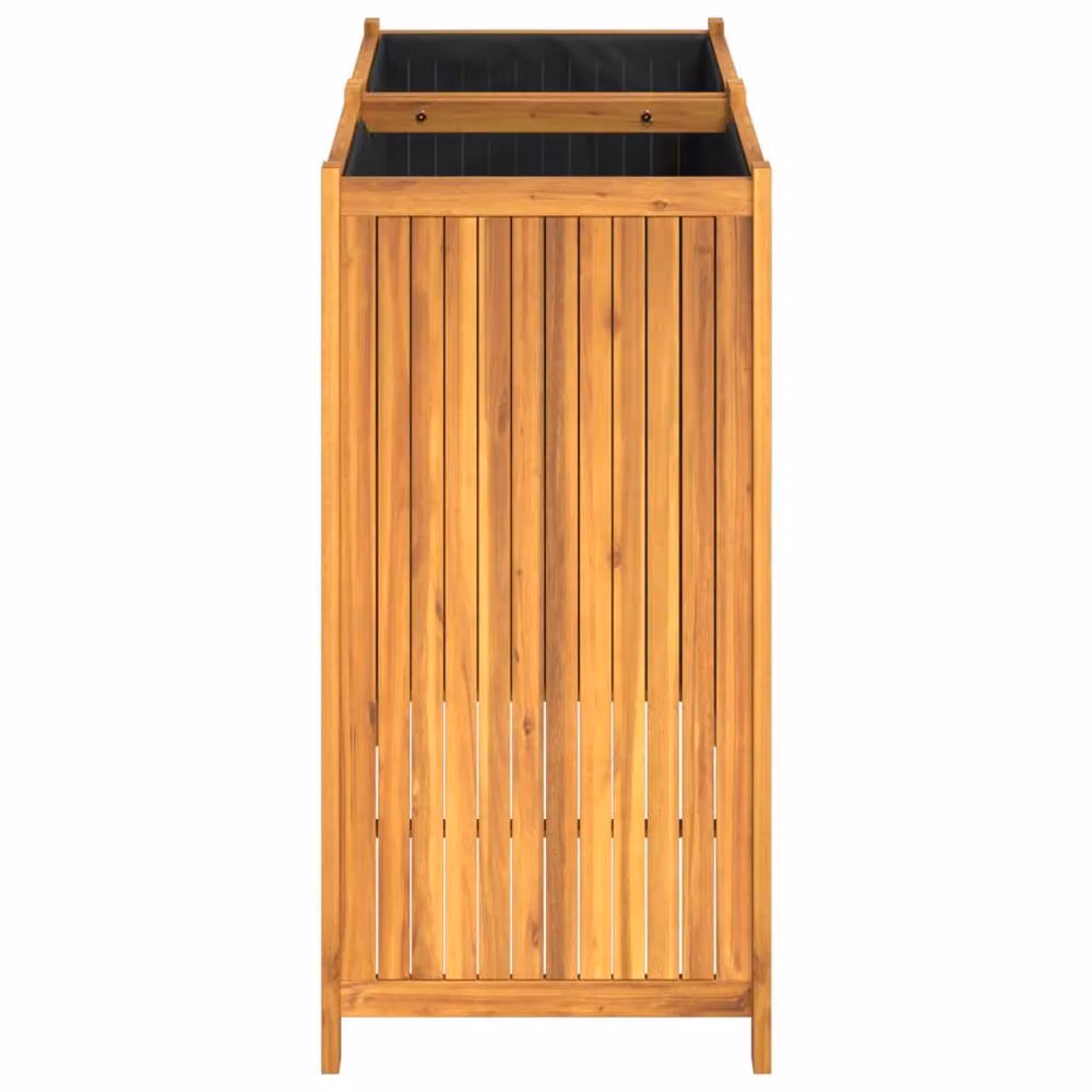 Berkfield Home Garden Planter with Liner in Brown Solid Wood, W/D/H: 100 x 50 x 100 cm – 2