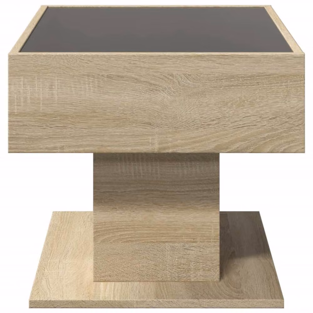 Berkfield Home LED Coffee Table in Sonoma Oak, Light Brown, W/D/H: 70 x 50 x 45 cm – 3