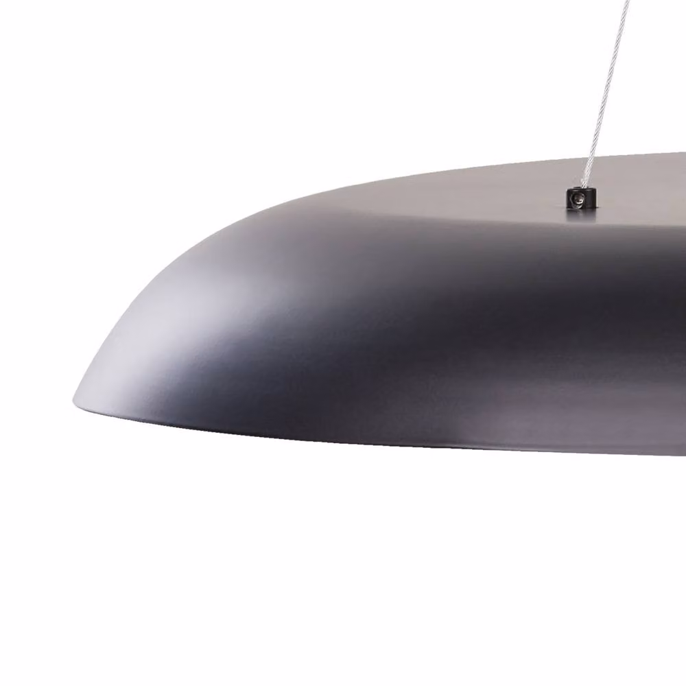 Wyld and Coco Black Metal Industrial Pendant Lamp with Integrated LED Ring and Adjustable Height – 3