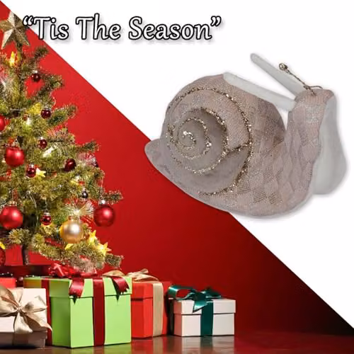 VFM e-Store Christmas Velvet Snail Tabletop Decoration, Brown and Grey, W/H: 14 x 21 cm – 4