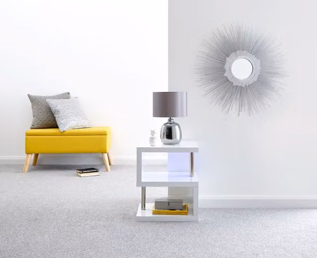 GFW Polar High Gloss LED Side Table in White