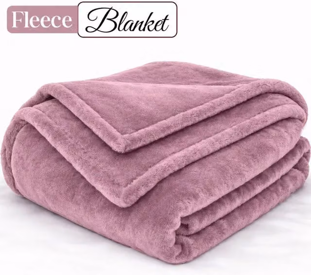Pamposh Reversible Flannel Fleece Blanket in Pink – 1