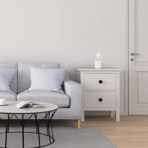 Happy Homewares White Concrete Mosaic Table Lamp with E27 Bulb Holder, H 11 cm x W 8 cm x D 8 cm – 2