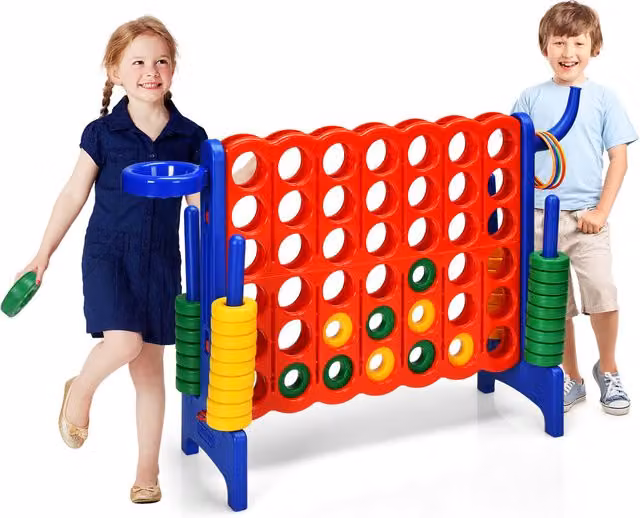 Costway Jumbo 4-to-Score Giant Game Set in Blue and Multicolour