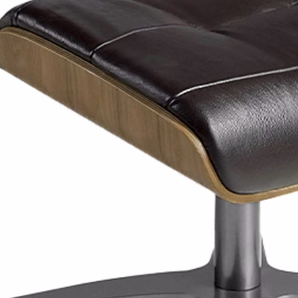 Angel Cerda Chocolate Brown Cowhide Leather Ottoman, W: 52 cm, D: 42 cm, H: 39 cm – 4