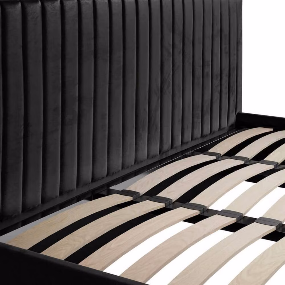 Lemon Pavilion Furniture Berlin Ottoman Super King Size Bed Frame in Black Velvet with Lift Up Base, W/D/H: 200 x 160 x 89 cm – 3