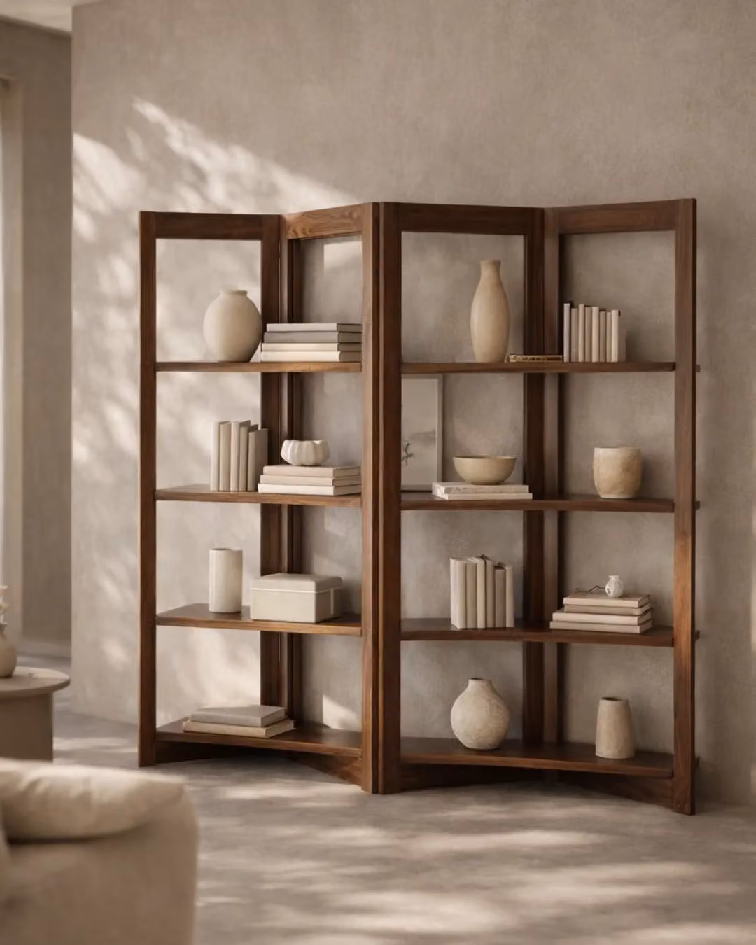 Tommy Franks Blitz Book Shelf in Walnut Wood, H 180 x W 45 x D 40 cm