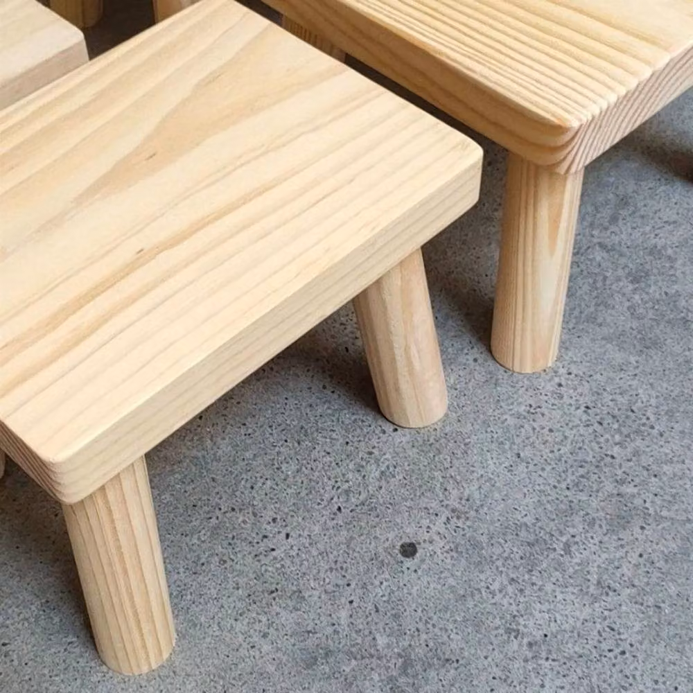 FORGEVIO Natural Unpainted Wooden Step Stool in Sand Beige – 2