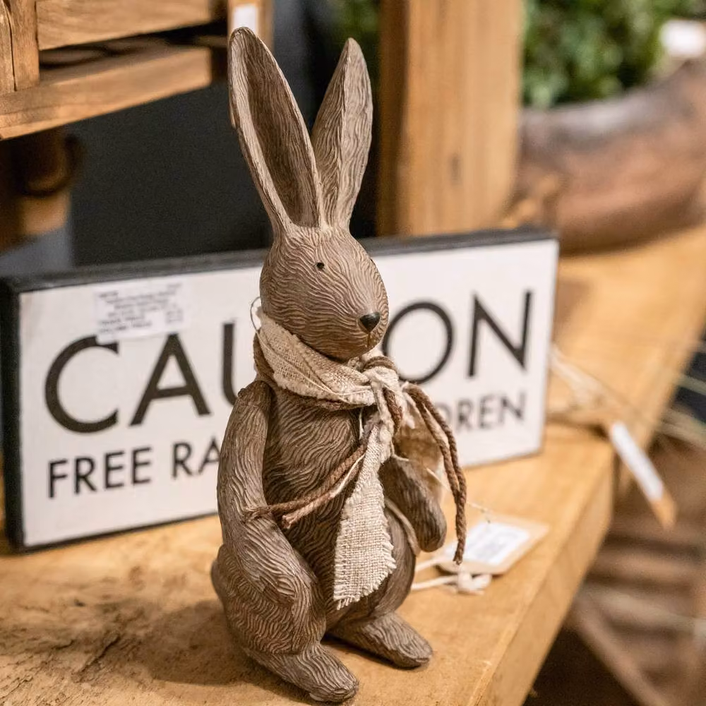 Hill Interiors Love Lace Winter Bunny Rabbit Small in Brown – 4